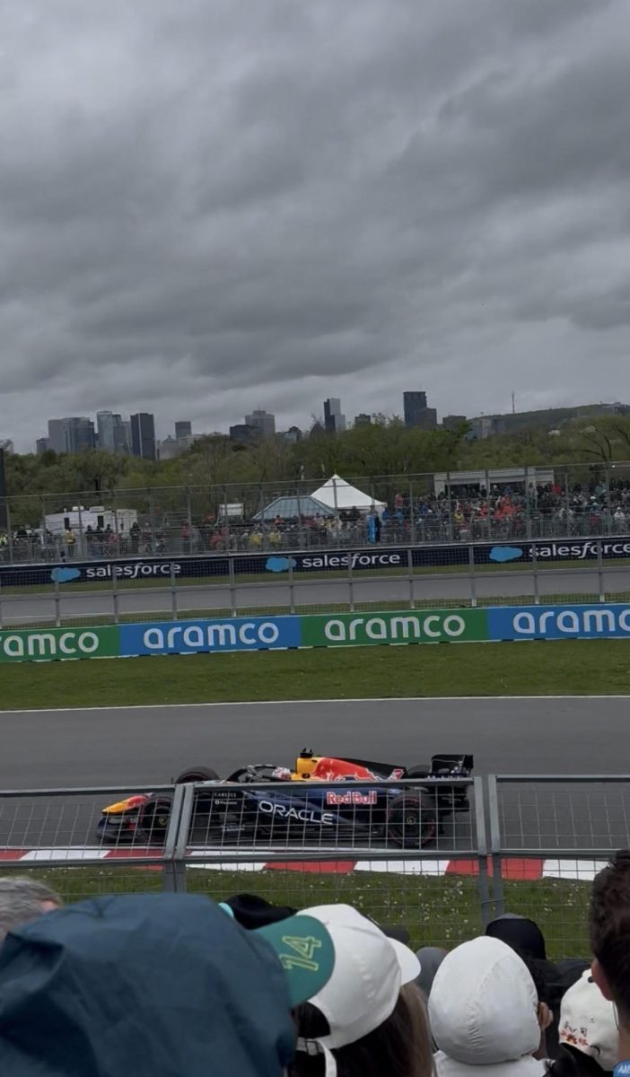 Max Verstappen racing in the Montreal Gilles Villeneuve circuit
